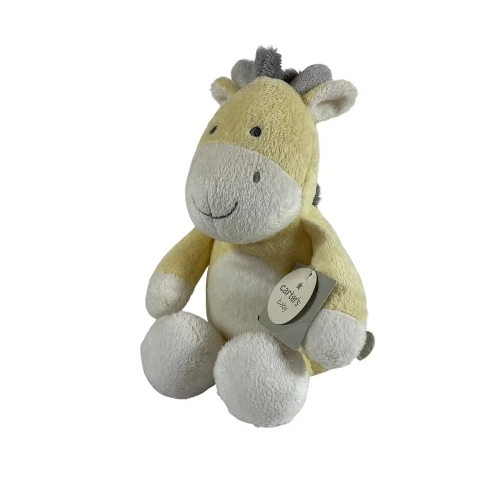 Carters Baby Giraffe Yellow Gray Plush 9